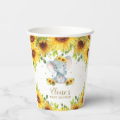 Schattige Zonnebloem Elephant Baby shower Birthday Papieren Bekers (Achterkant)