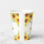 Schattige Zonnebloem Elephant Baby shower Birthday Papieren Bekers (Links)