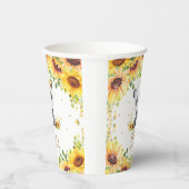 Schattige Zonnebloem Panda Beer Baby shower Verjaa Papieren Bekers (Rechts)