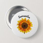 Schattige Zonnebloem Persoonlijk Ronde Button 7,6 Cm (Voorkant /achterkant)