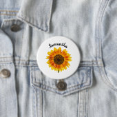 Schattige Zonnebloem Persoonlijk Ronde Button 7,6 Cm (In situ)