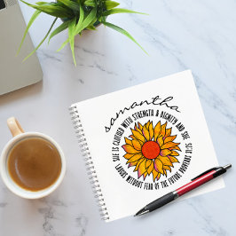 Schattige zonnebloem schriftuur bijbelvers Spreuke Notitieboek