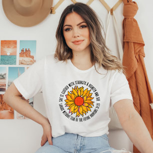 Schattige zonnebloem schriftuur bijbelvers Spreuke T-shirt