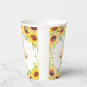 Schattige Zonnebloem Teddy Bear Baby shower Verjaa Papieren Bekers (Rechts)