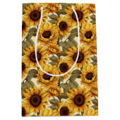 Schattige zonnebloem tegelpatroon medium cadeauzakje (Voorkant)