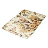 Schattige Zonnebloem Varkenspatroon Badmat (Gekanteld)