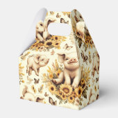 Schattige  Zonnebloem Varkenspatroon Bedankdoosjes (Achterkant)