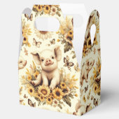 Schattige  Zonnebloem Varkenspatroon Bedankdoosjes (Geopend)