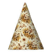 Schattige  Zonnebloem Varkenspatroon Feesthoedjes (Rechts)