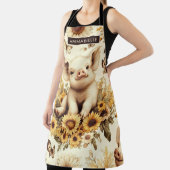 Schattige Zonnebloem Varkenspatroon Schort (Insitu)
