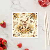 Schattige  Zonnebloem Varkenspatroon Servet (Insitu)