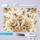 Schattige  Zonnebloem Varkenspatroon Tissuepapier (Craft)