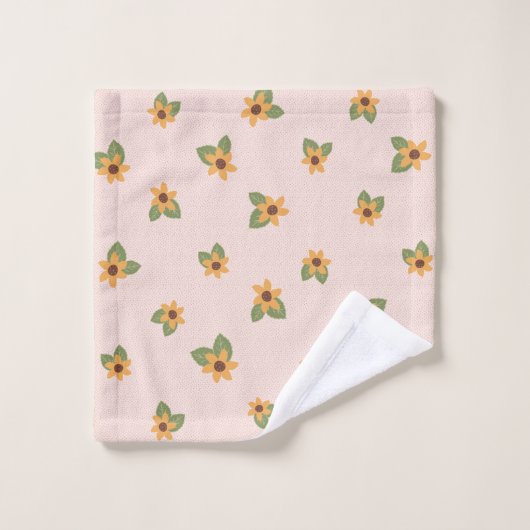 Schattige zonnebloem washandje (Wasdoekje)