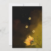 Schattige Zonnebloem Waterverf Meisje Zwart Verjaa Kaart (Achterkant)