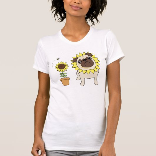 Schattige zonnebloempjes T - shirts - Optionele te (Voorkant)