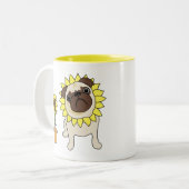 Schattige zonnebloempjes voor Mokken - optionele t (Voorkant links)