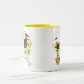 Schattige zonnebloempjes voor Mokken - optionele t (Center)