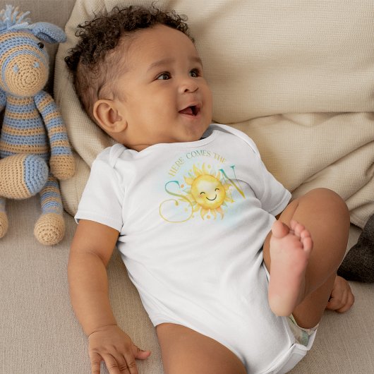 Schattige Zonneschijn Hier Komt de Zoon Baby Jonge Romper
