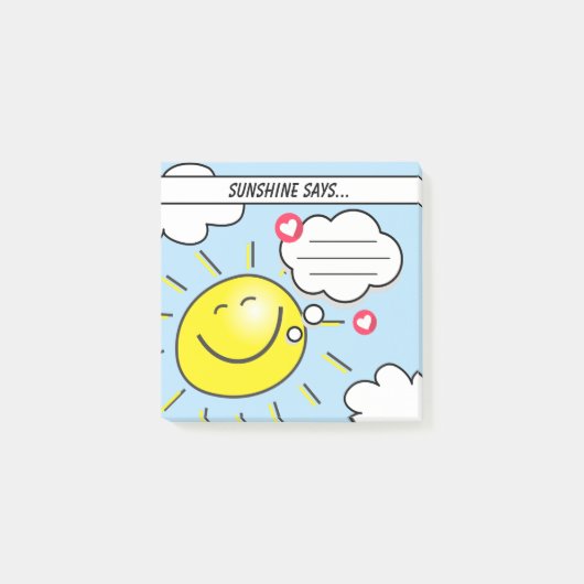 Schattige Zonneschijn Zegt Invulbeloning Voor Kind Post-it® Notes (Voorkant)