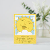 Schattige zonnige glimlach Beterschap spoedig hers Briefkaart (Staand voorkant)