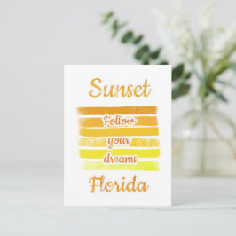 Schattige zonsondergang in Florida Briefkaart