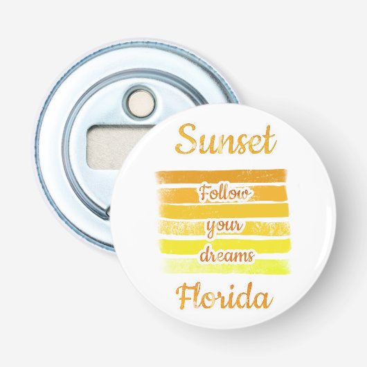 Schattige zonsondergang in Florida   Button Flesopener (Voorkant)