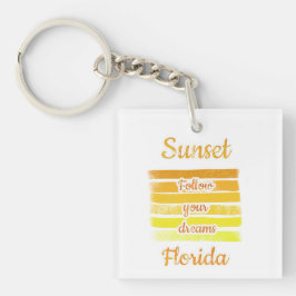 Schattige zonsondergang in Florida Sleutelhanger