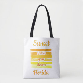 Schattige zonsondergang in Florida Tote Bag