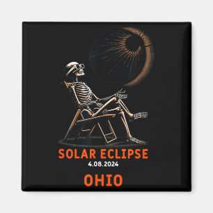 Schattige Zonsverduistering Skelet Ohio Souvenir Magneet