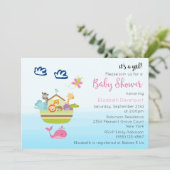 Schattige Zoo Dierenpark Baby Meisje Douche Kaart (Staand voorkant)