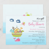 Schattige Zoo Dierenpark Baby Meisje Douche Kaart (Voorkant / Achterkant)