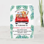 Schattige Zoo oerwoud boerderij truck tractor boy  (Voorkant)