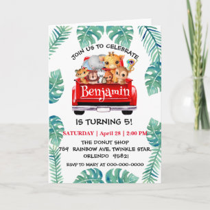 Schattige Zoo oerwoud boerderij truck tractor boy 