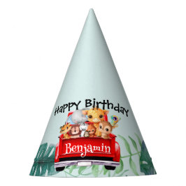 Schattige Zoo oerwoud boerderij truck tractor boy  Feesthoedjes