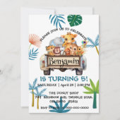 Schattige Zoo oerwoud boerderij truck tractor boy  Kaart (Voorkant)