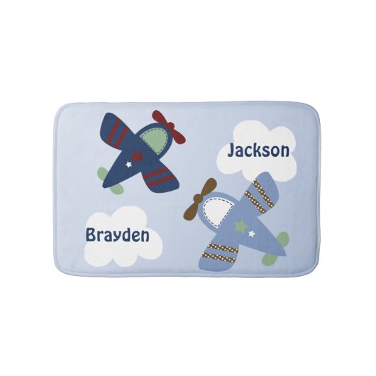 Schattige Zoom Zoom Airplanes Bath Mat (Voorkant)