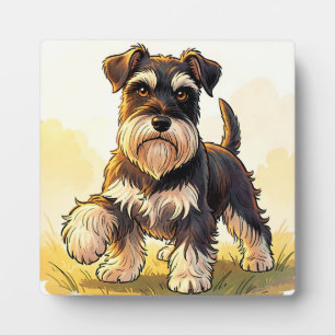 Schattige zout-en-peper Schnauzer Puppy  Fotoplaat