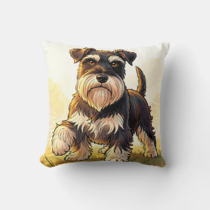 Schattige zout-en-peper Schnauzer-puppy Kussen