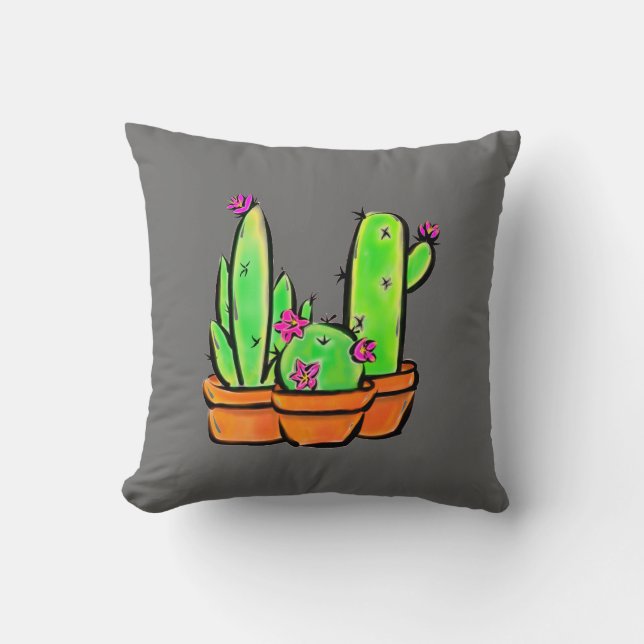 Schattige zuidwestelijke Cactus cactussen succulen Kussen (Voorkant)
