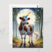 Schattige zuivel Koe Eenhoorn Briefkaart (Voorkant / Achterkant)
