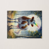 Schattige zuivel Koe Eenhoorn Legpuzzel (Horizontaal)