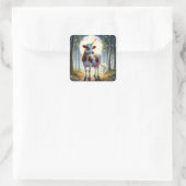 Schattige zuivel Koe Eenhoorn Vierkante Sticker (Tas)