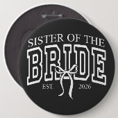 Schattige Zus Van De Bruid Est 2026 Ronde Button 6,0 Cm (Voorkant /achterkant)