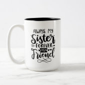 Schattige Zuster Vriend bericht toevoegen Tweekleurige Koffiemok (Links)