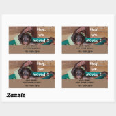 Schattige zwaaiende dierlijke Adresetiketten Rechthoekige Sticker (Vel)