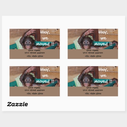 Schattige zwaaiende dierlijke Adresetiketten Rechthoekige Sticker (Vel)