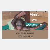 Schattige zwaaiende dierlijke Adresetiketten Rechthoekige Sticker (Voorkant)