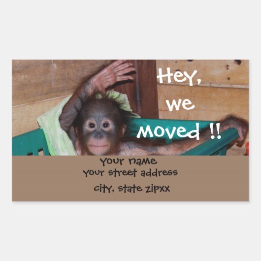 Schattige zwaaiende dierlijke Adresetiketten Rechthoekige Sticker (Voorkant)