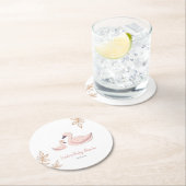 Schattige zwaan Baby shower Ronde Kartonnen Onderzetter (Insitu)
