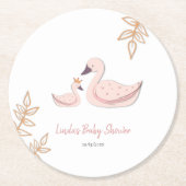 Schattige zwaan Baby shower Ronde Kartonnen Onderzetter (Voorkant)